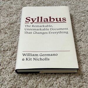 Syllabus Hardcover Notebook - Cream with Maroon Text